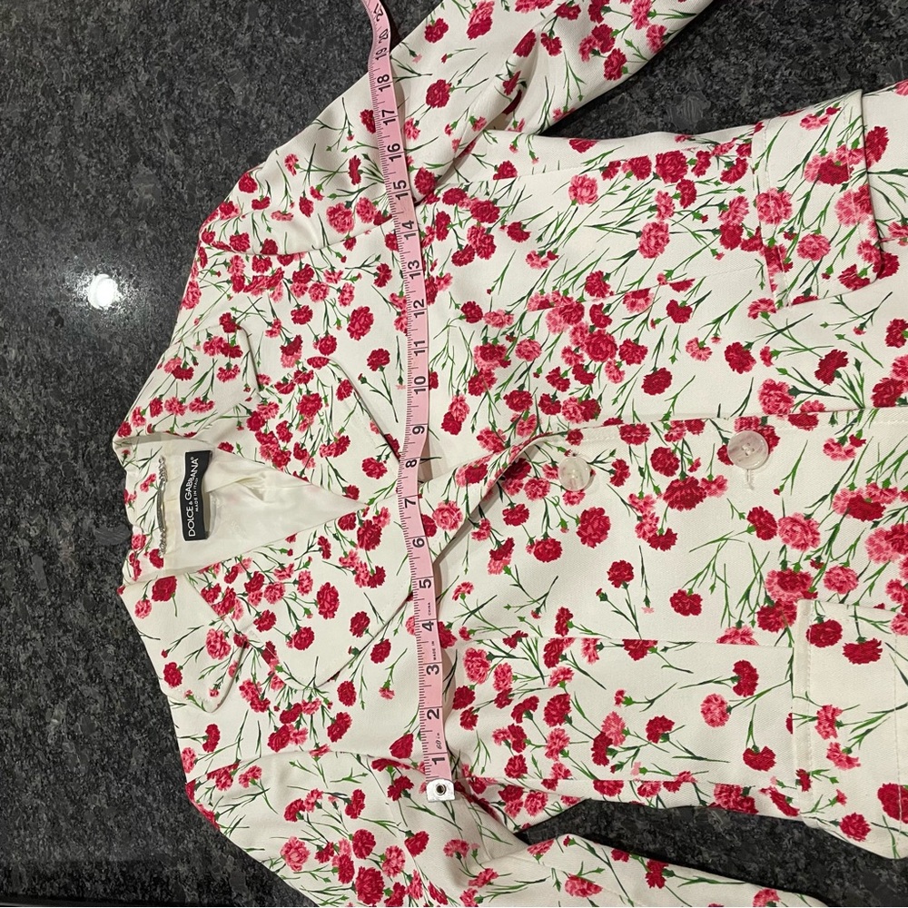 Vintage Dolce & Gabbana Blazer Floral Carnation Rose Size 42 - Picture 7 of 12